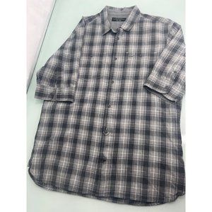 All Saints Gray Plaid Button-Down Shirt